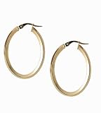Image of 9ct Yellow Gold Oval Tube Creole Earrings