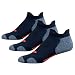 ASICS Hydrology Double Tab Low Cut Running Sock (3-Pack) (Black/Red,Large)