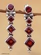 Garnet earrings, 'Ravishing Red' 0.2" W 1.2" L