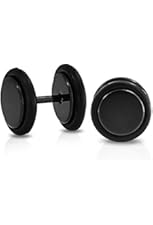 Black Cheater Acrylic Fake Plugs 16 Gauge Studs 0g Look 8mm