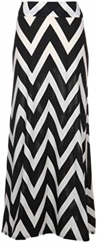 The Texas Cowgirl Women's Chevron Zig Zag Maxi Skirt Small Black White