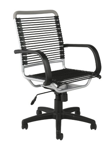 ITALMODERN Bungie High Back Office Chair, Black Bungies / Aluminum Frame