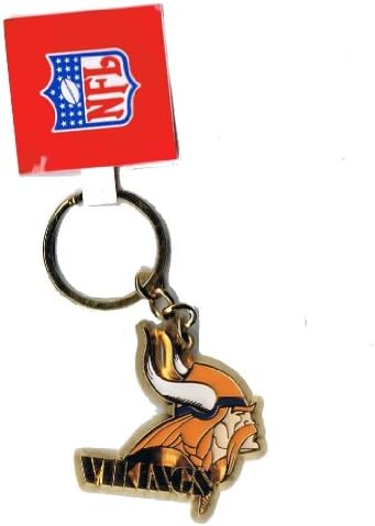 Gold Sculpted Logo Minnesota Vikings Key Chain