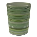 Palm Beach Stripe Plastic Wastebasket, Green