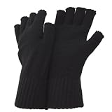 FLOSO® Mens Winter Fingerless Gloves