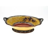 Certified International French Olives Oval Serving Bowl with Handles, 13-1/2-Inch by 9-Inch