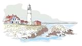 World Landmarks - Lighthouse - 24"W x 14"H - Peel and Stick Wall Decal by Wallmonkeys
