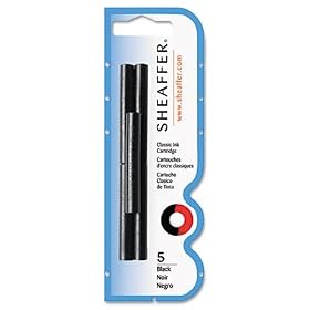 Sheaffer Ink Cartridge Washable Pack of 5 - Color: Black