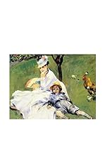 Picture Lienzo Camille Monet And Her Son Jean In The Garden Of Argenteuil - Auguste Renoir