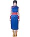 miccostumes Women's Costume Princess Cosplay Outfit Blue Cheongsam with Pants And Red Sash