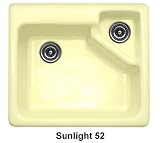 CorStone 11352 Sunlight Quidnick Quidnick Single Bowl Self Rim Kitchen Sink with Disposal Chamber and 3 Faucet Holes 113