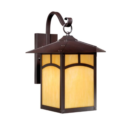 Taliesin - 1 Light Mission Large Outdoor Wall Lighting Fixture - Espresso Bronze - Honey Opal Glass - B8031