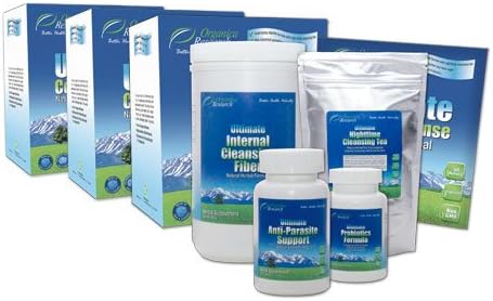 Ultimate Digestive Health [3 X 30] - 4 Part Complete Internal Cleansing System. Includes Cleansing Tea, Fiber, Anti Parasite, and Probiotics