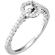 14K White Gold Diamond Engagement Ring Semimount - 0.33 Ct. - DOES NOT INCLUDE CENTER STONE