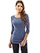 PattyBoutik Women's Crew Neck Lace Long Sleeve Top (Dark Cobalt Blue M)