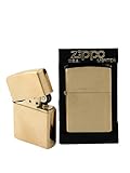 Original Solid Brass Zippo Lighter, brushed brass effect