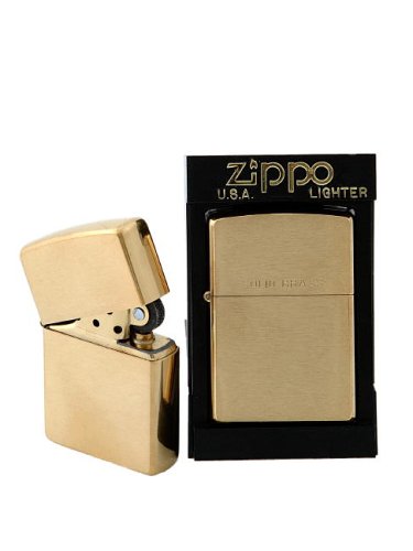 Original Solid Brass Zippo Lighter, brushed brass effect