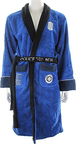 Doctor Who Embroidered Tardis Blue Fleece (One Size Fits Most) Unisex Robe