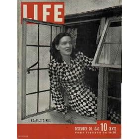 Muriel Stanhope, the pretty English wife of a U.S. fighter pilot who is now a German prisoner of war, was photographed in the window from which she used to watch for her husband to come home from his field after dangerous flights over the Continent. They lived in a small farmhouse near the field. ..... 1943 LIFE Magazine Cover, A0635 *** THIS IS A COVER ONLY / NOT A MAGAZINE ***