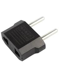 CE: Leegoal USA to Europe Plug Adapter (convert two flat prongs to two round prongs) - Wimex