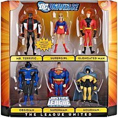  DC Universe Justice League Unlimited Exclusive Action Figure 6-Pack The League United (Superman, Supergirl, Mr. Terrific, Elongated Man, Obsidian and Hourman)