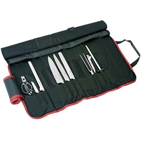 Paderno World Cuisine 9 Piece Cutlery Roll bag with one each Chef's Knife, Slicing Knife,... by Paderno/World Cuisine