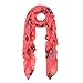 Premium Night Owl Print Fashion Scarf Wrap, Hot Pink