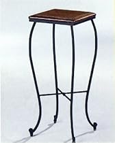 Dirty Oak Plant Stand with Black Iron Base