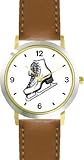 Woman Figure Skater Ice Skating Theme Ice Skating Wall Clock by WatchBuddy Timepieces (Slate Blue Frame)