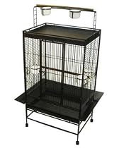 Brand New Parrot Bird Wrought Iron Cage Play-Top On Wheels 32x23x66