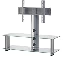 Sonorous PL2100 Clear Glass and Silver Aluminium Stand for TV Sizes  upto 50 inch