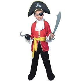 Pirate Captain Costume for Boy Size Medium age 6-8