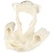 Winter Faux Fake Frizzy Animal Fur Scarf Trapper Ski Hat with Gloves Mittens White