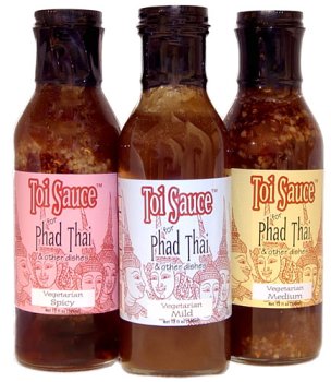 Toi Sauces for Phad Thai & Other Dishes; Mild, Medium, and Spicy by Toi