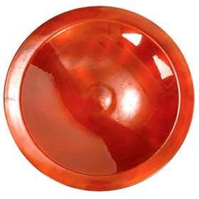 Achla EBB01R Glossy Enamel Bird Bath Basin Brass With Red Finish And Threaded Base Connector