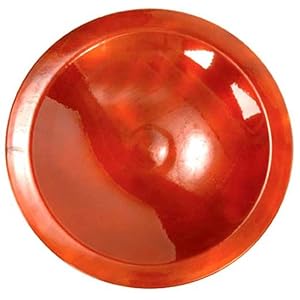 Achla EBB01R Glossy Enamel Bird Bath Basin Brass With Red Finish And Threaded Base... by 
