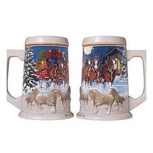 Budweiser 2005 Holiday Stein "Running Free on a Moonlit Night"