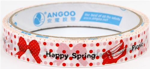 white Deco Scotch Tape shoes ribbon dots