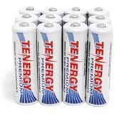 Combo:12 pcs of Tenergy Premium AA 2500mAh NiMH Rechargeable Batteries