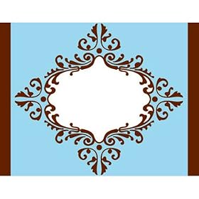 Blue Damask Borders Notecards