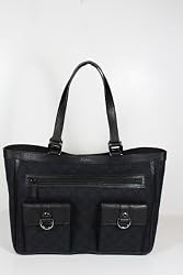Gucci Handbags Black Fabric and Leather 268639