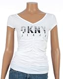 DKNY - SHIRRED V-NECK BILLBOARD LOGO TEE