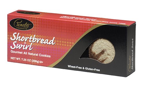 Pamela's Products Shortbread Swirl Cookies, 7.25-Ounce Boxes (Pack of 6)