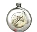 Round Scrimshaw Hip Flask 6oz Pewter Country Bird Engraved picture