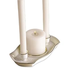 Lenox Opal Innocence Porcelain Unity Candle with Platinum Trim