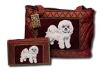 Claws Collection Needlepoint Maltese Quilted Tote Bag Purse and Wallet Set QT-W-304