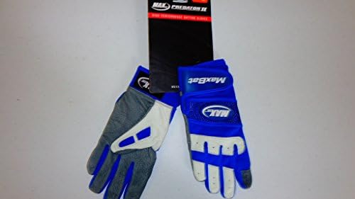 New MAX Bat Predator II High Perfrmce Batting Gloves Adt Small Baseball Blue/slr