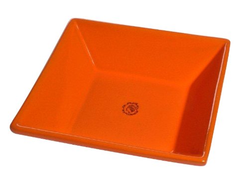 MammaRo Square Serving Bowl, 7-Inch by 7-Inch by 1-1/2-Inch, Orange