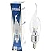 4-Pack of Hyperikon® LED Candle 3-Watt (30-Watt), Flame Tip Chandelier Bulb, Silver Housing, Candelabra Base (E12), 2700K (Warm Glow®), 340°-Beam Angle, Dimmable, UL-Listed