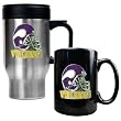 NFL Minnesota Vikings Travel Mug & Ceramic Mug Set - Helmet Logo